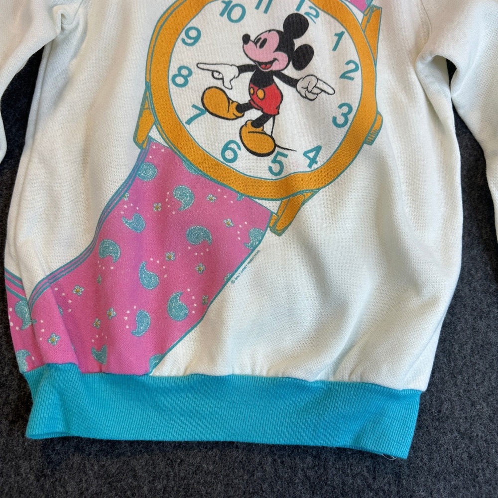 Vintage Disney Jog Togs Mickey Mouse Watch Graphic Sweatshirt USA Made 6X Large - Picture 6 of 16